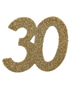 Lot de 6 confettis pailletés anniversaire 30 ans - or 