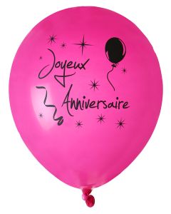 8 ballons Joyeux anniversaire rose - 6