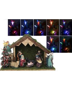 Crèche de Noël avec 9 santons en pocelaine