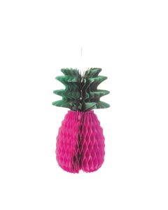 Lampion ananas alvéolé rose et vert 