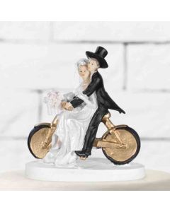 Figurine mariage couple à vélo
