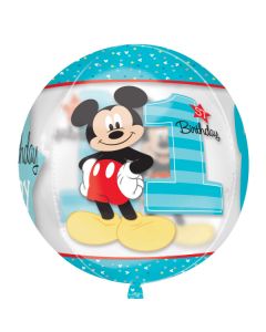 Ballon hélium Mickey rond mon premier anniversaire