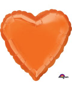 Ballon hélium coeur orange