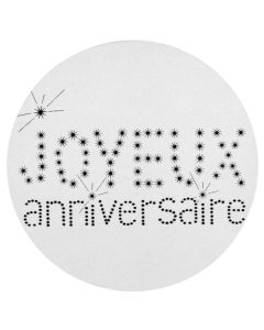  Stickers blanc joyeux anniversaire 