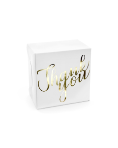 x10 Boite a gateau Mariage carton "Thank you" Or