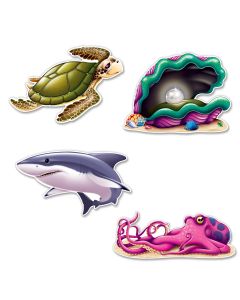 4 décors animaux marins