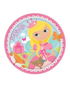 8 assiettes Princesses Anniversaire