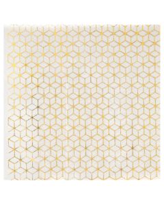 20 Serviette Carreau de ciment - Or - 25 x 25 cm