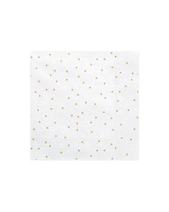 serviette-blanche-pois-or