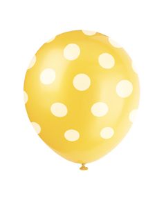 6 ballons à pois - jaune