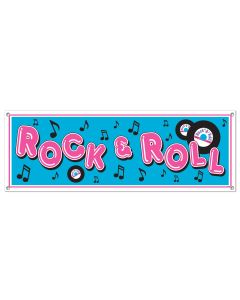 Bannière Rock & Roll en plastique