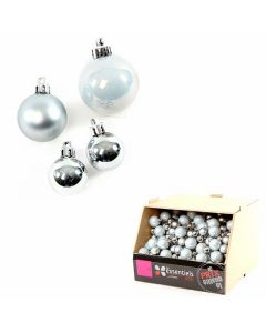 Set de 4 boules unies - argent