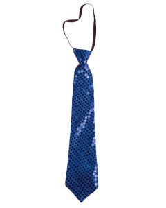Cravate sequins avec élastique - bleu