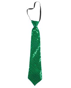 Cravate sequins avec élastique - vert