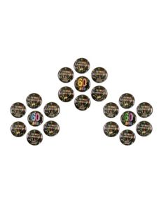 7 badges Anniversaire 60 ans - noir