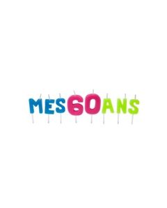 Bougies lettres sur piques "Mes 60 ans"