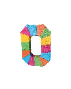 Piñata chiffre 0 multicolore