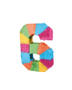 Piñata chiffre 6 multicolore