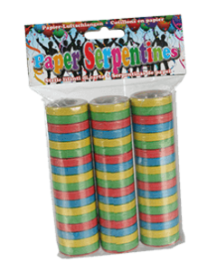 3 Rouleaux de serpentins multicolores