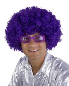 Perruque afro violette
