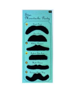 6 Moustaches autocollantes noires pas chères