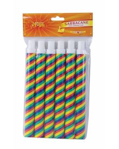 6 sarbacanes multicolores pas chères