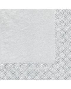 20 serviettes de cocktail argent - 25 x 25 cm
