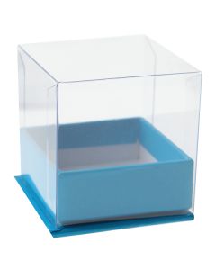 4 boîtes à dragées cubes turquoise