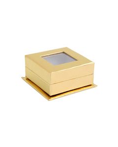 4 boîtes carrées à fenêtre or