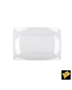 8 assiettes rectangulaires transparentes