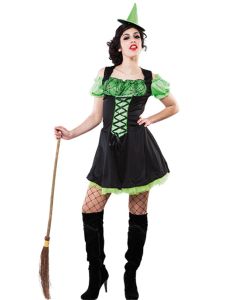 Déguisement femme sorcière verte