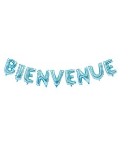 Ballon lettre bleu Bienvenue