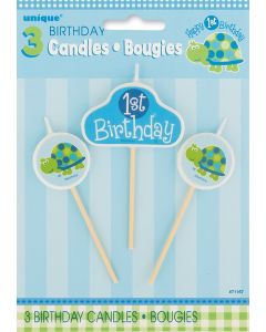 Bougies 1er anniversaire garçon tortue