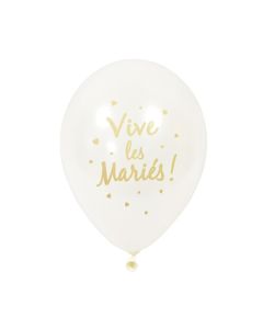 6x  Ballon de baudruche Vive les mariés or