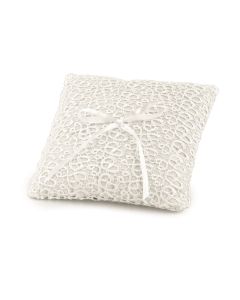 Coussin alliances à motifs blanc