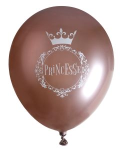 Ballon Princesse couronne rose gold x6