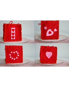 4 Pochettes rouges à coeur 10cm