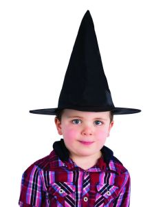 Chapeau de sorcière enfant - tissu noir 