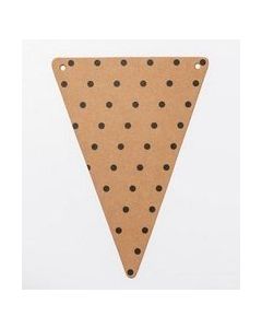 5 fanions à pois 15 x 21 cm – kraft