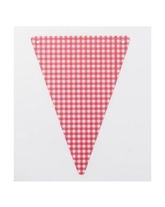 5 fanions vichy 15 x 21 cm – rouge