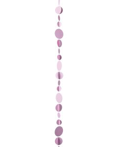 Guirlande cercles 3D roses - 3,6 m