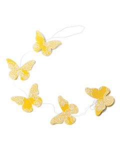 Guirlande papillons jaune - 1.20m 