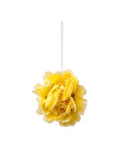 boule fleurs tissu jaune 