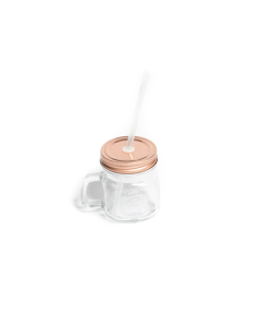 Mason jar rose gold 250 ml + paille