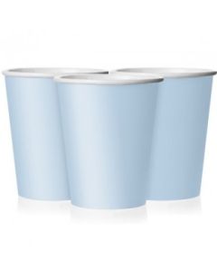 10 gobelets jetables bleu ciel