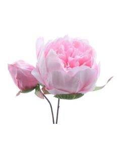  Rose pivoine soie demi-ouverte - rose clair