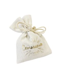 x4 Sachets en tissu Communion or