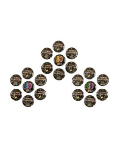 7 badges Anniversaire 80 ans - noir