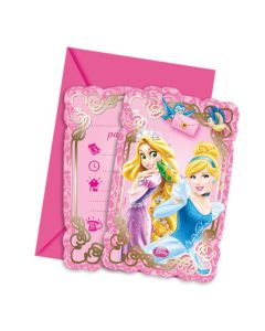 6 cartes d’invitation – Princesses Disney