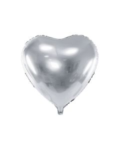 Ballon coeur argent brillant